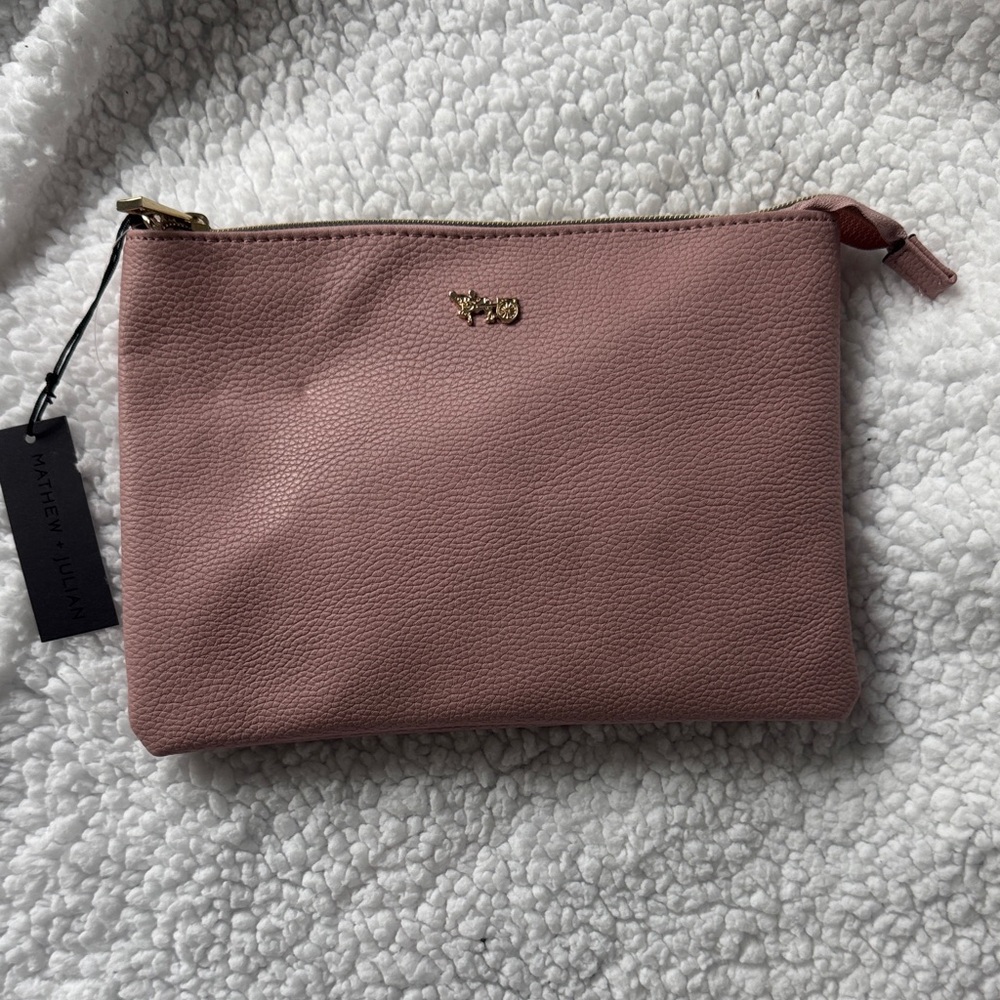 Pink Textured Clutch Bag